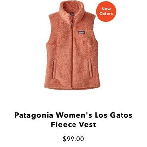 NEW Patagonia Womens Fleece Los Gatos Vest - Melon